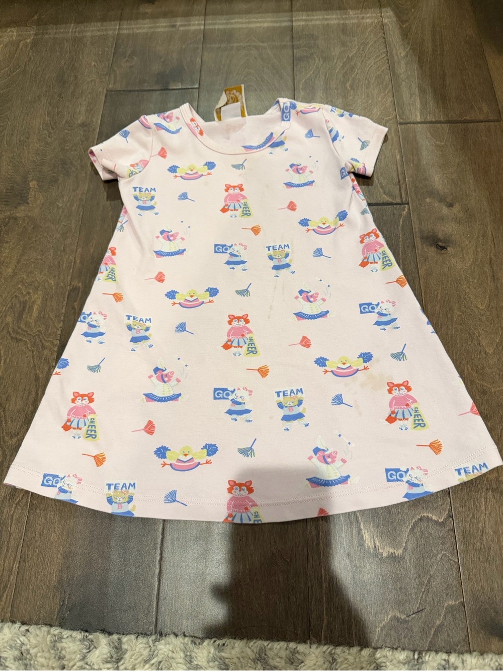 The Beaufort Bonnet Company Light Pink Cheer Print Short Sleeve Dress